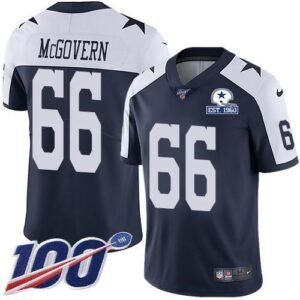 Nike Dallas Cowboys #66 Connor McGovern Navy Blue Thanksgiving Stitched With Established In 1960 Patch NFL 100th Season Vapor Untouchable Limited Thr