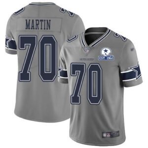 Nike Dallas Cowboys #70 Zack Martin Gray Stitched With Established In 1960 Patch NFL Limited Inverted Legend Jersey
