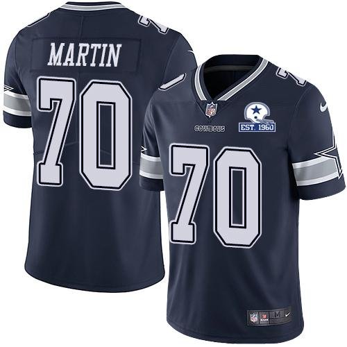 Nike Dallas Cowboys #70 Zack Martin Navy Blue Team Color Stitched With Established In 1960 Patch NFL Vapor Untouchable Limited Jersey