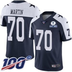 Nike Dallas Cowboys #70 Zack Martin Navy Blue Thanksgiving Stitched With Established In 1960 Patch NFL 100th Season Vapor Untouchable Limited Throwba