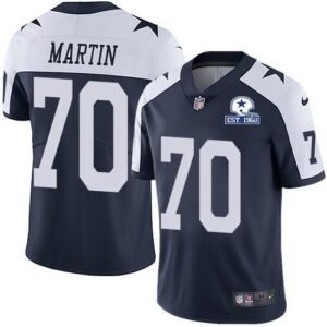 Nike Dallas Cowboys #70 Zack Martin Navy Blue Thanksgiving Stitched With Established In 1960 Patch NFL Vapor Untouchable Limited Throwback Jersey Men