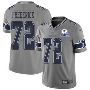 Nike Dallas Cowboys #72 Travis Frederick Gray Stitched With Established In 1960 Patch NFL Limited Inverted Legend Jersey