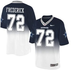 Nike Dallas Cowboys #72 Travis Frederick Navy Blue/White Stitched NFL Elite Fadeaway Fashion Jersey