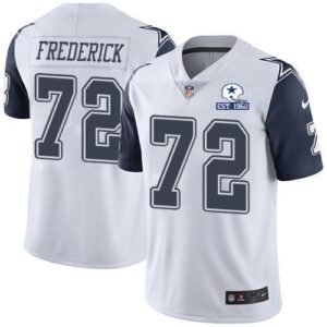 Nike Dallas Cowboys #72 Travis Frederick White Stitched With Established In 1960 Patch NFL Limited Rush Jersey