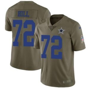 Nike Dallas Cowboys #72 Trysten Hill Olive Stitched NFL Limited 2017 Salute To Service Jersey