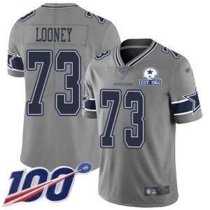 Nike Dallas Cowboys #73 Joe Looney Gray Stitched With Established In 1960 Patch NFL Limited Inverted Legend 100th Season Jersey