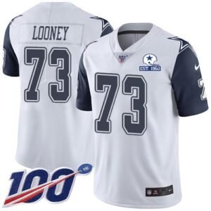 Nike Dallas Cowboys #73 Joe Looney White Stitched With Established In 1960 Patch NFL Limited Rush 100th Season Jersey
