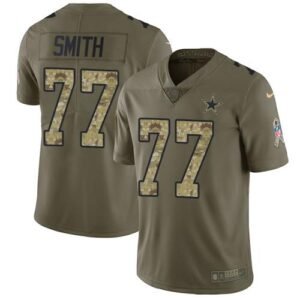 Nike Dallas Cowboys #77 Tyron Smith Olive/Camo Stitched NFL Limited 2017 Salute To Service Jersey