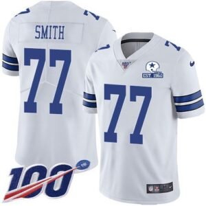 Nike Dallas Cowboys #77 Tyron Smith White Stitched With Established In 1960 Patch NFL 100th Season Vapor Untouchable Limited Jersey