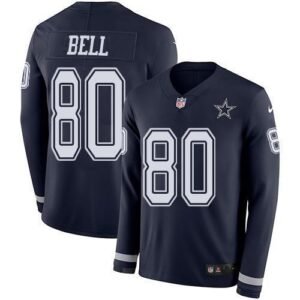 Nike Dallas Cowboys #80 Blake Bell Navy Blue Team Color Stitched NFL Limited Therma Long Sleeve Jersey