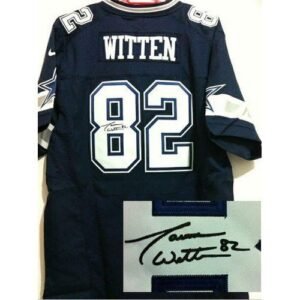 Nike Dallas Cowboys #82 Jason Witten Navy Blue Team Color Stitched NFL Elite Autographed Jersey