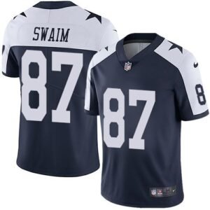 Nike Dallas Cowboys #87 Geoff Swaim Navy Blue Thanksgiving Stitched NFL Vapor Untouchable Limited Throwback Jersey