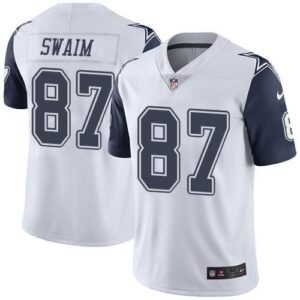 Nike Dallas Cowboys #87 Geoff Swaim White Stitched NFL Limited Rush Jersey