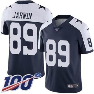 Nike Dallas Cowboys #89 Blake Jarwin Navy Blue Thanksgiving Stitched NFL 100th Season Vapor Throwback Limited Jersey