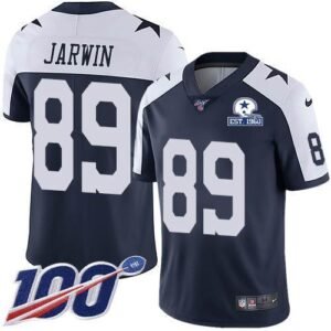 Nike Dallas Cowboys #89 Blake Jarwin Navy Blue Thanksgiving Stitched With Established In 1960 Patch NFL 100th Season Vapor Untouchable Limited Throwb