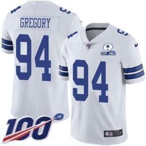 Nike Dallas Cowboys #94 Randy Gregory White Stitched With Established In 1960 Patch NFL 100th Season Vapor Untouchable Limited Jersey