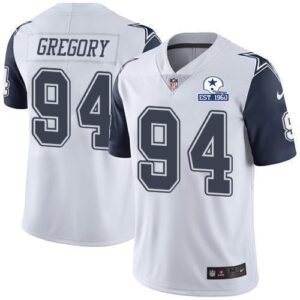 Nike Dallas Cowboys #94 Randy Gregory White Stitched With Established In 1960 Patch NFL Limited Rush Jersey