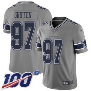 Nike Dallas Cowboys #97 Everson Griffen Gray Stitched NFL Limited Inverted Legend 100th Season Jersey