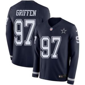 Nike Dallas Cowboys #97 Everson Griffen Navy Blue Team Color Stitched NFL Limited Therma Long Sleeve Jersey