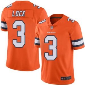 Nike Denver Broncos #3 Drew Lock Orange Stitched NFL Limited Rush Jersey