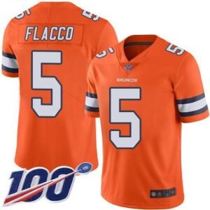 Nike Denver Broncos #5 Joe Flacco Orange Stitched NFL Limited Rush 100th Season Jersey