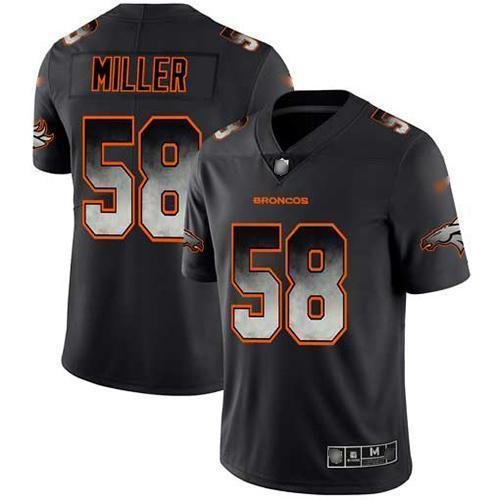 Nike Denver Broncos #58 Von Miller Black Stitched NFL Vapor Untouchable Limited Smoke Fashion Jersey