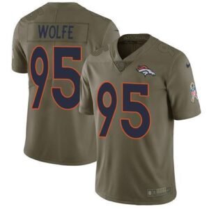 Nike Denver Broncos #95 Derek Wolfe Olive Stitched NFL Limited 2017 Salute to Service Jersey