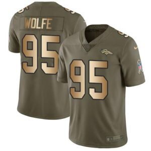 Nike Denver Broncos #95 Derek Wolfe Olive/Gold Stitched NFL Limited 2017 Salute To Service Jersey