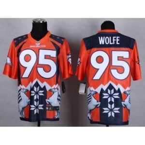 Nike Denver Broncos #95 Derek Wolfe Orange Stitched NFL Elite Noble Fashion Jersey