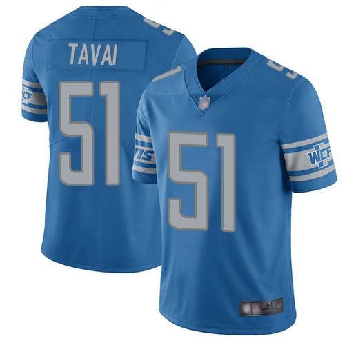 Nike Detroit Lions #51 Jahlani Tavai Blue Team Color Stitched NFL Vapor Untouchable Limited Jersey