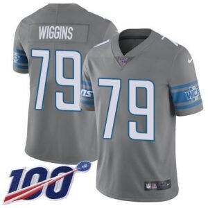 Nike Detroit Lions #79 Kenny Wiggins Gray Stitched NFL Limited Rush 100th Season Jersey