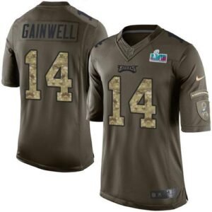 Philadelphia Eagles #14 Kenneth Gainwell Green Super Bowl LVII Patch Stitched NFL Limited 2015 Salute To Service Jersey