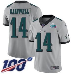 Philadelphia Eagles #14 Kenneth Gainwell Silver Super Bowl LVII Patch Stitched NFL Limited Inverted Legend 100th Season Jersey