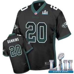 Philadelphia Eagles #20 Brian Dawkins Black Alternate Super Bowl LII Stitched NFL Elite Drift Fashion Jersey