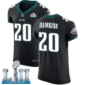 Philadelphia Eagles #20 Brian Dawkins Black Alternate Super Bowl LII Stitched NFL Vapor Untouchable Elite Jersey