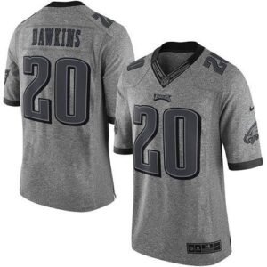 Philadelphia Eagles #20 Brian Dawkins Gray Stitched NFL Limited Gridiron Gray Jersey
