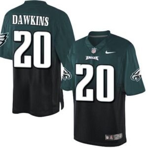Philadelphia Eagles #20 Brian Dawkins Midnight Green/Black Stitched NFL Elite Fadeaway Fashion Jersey