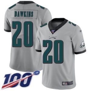 Philadelphia Eagles #20 Brian Dawkins Silver Stitched NFL Limited Inverted Legend 100th Season Jersey