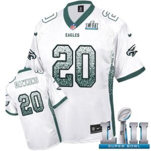 Philadelphia Eagles #20 Brian Dawkins White Super Bowl LII Stitched NFL Elite Drift Fashion Jersey