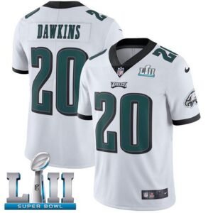 Philadelphia Eagles #20 Brian Dawkins White Super Bowl LII Stitched NFL Vapor Untouchable Limited Jersey