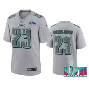 Philadelphia Eagles #23 C.J. Gardner-Johnson Super Bowl LVII Patch Atmosphere Fashion Game Jersey – Gray