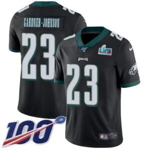 Philadelphia Eagles #23 C.J. Gardner-Johnson Black Alternate Super Bowl LVII Patch Stitched NFL 100th Season Vapor Untouchable Limited Jersey