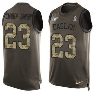 Philadelphia Eagles #23 C.J. Gardner-Johnson Green Stitched NFL Limited Salute To Service Tank Top Jersey