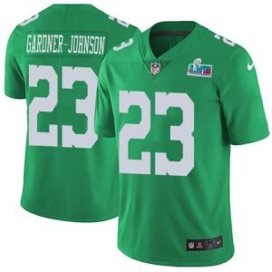 Philadelphia Eagles #23 C.J. Gardner-Johnson Green Super Bowl LVII Patch Stitched NFL Limited Rush Jersey