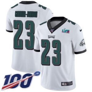 Philadelphia Eagles #23 C.J. Gardner-Johnson White Super Bowl LVII Patch Stitched NFL 100th Season Vapor Untouchable Limited Jersey