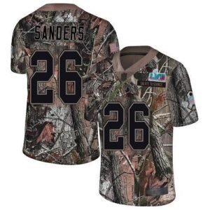 Philadelphia Eagles #26 Miles Sanders Camo Super Bowl LVII Patch Stitched NFL Limited Rush Realtree Jersey