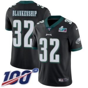 Philadelphia Eagles #32 Reed Blankenship Black Alternate Super Bowl LVII Patch Stitched NFL 100th Season Vapor Untouchable Limited Jersey