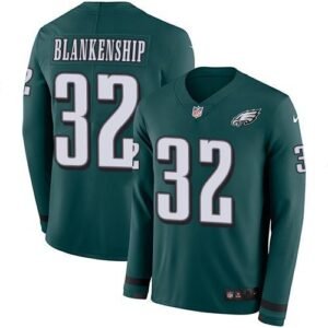 Philadelphia Eagles #32 Reed Blankenship Green Team Color Stitched NFL Limited Therma Long Sleeve Jersey