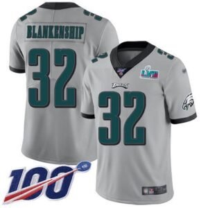 Philadelphia Eagles #32 Reed Blankenship Silver Super Bowl LVII Patch Stitched NFL Limited Inverted Legend 100th Season Jersey
