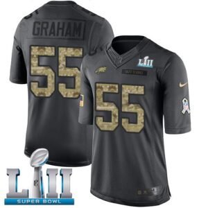Philadelphia Eagles #55 Brandon Graham Black Super Bowl LII Stitched NFL Limited 2016 Salute To Service Jersey